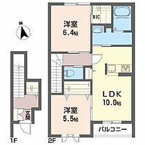 グランプラス　Ｂ B201 ｜ 岩手県盛岡市向中野２丁目50-13（賃貸アパート2LDK・2階・59.19㎡） その2