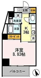 アレーズ南池袋 9階1Kの間取り