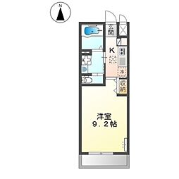 LaCasa戎 1Kの間取図画像