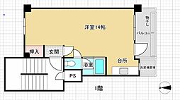 中銀新青木公園マンシオン9号 ワンルームの間取図画像