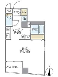 エクセル遠藤 ワンルームの間取図画像