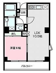 ツインクルパーシモン 1LDKの間取図画像