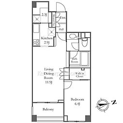 中目黒パークハウス 1SLDKの間取図画像
