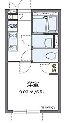クレイノエスポワール 1Kの間取図画像