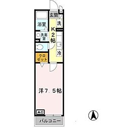 メゾン・ド・リュンヌ 1Kの間取図画像