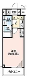 プレール・ドゥーク中板橋2 1Kの間取図画像