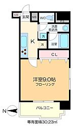 リューデスハイム 1Kの間取図画像
