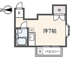 AKハイツ ワンルームの間取図画像