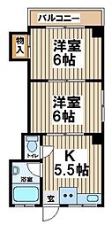 メゾン進藤 2DKの間取図画像
