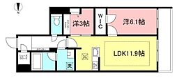 ShaMaison東松原 2LDKの間取図画像