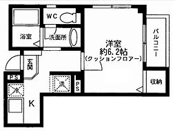 エスポワール田園調布 1Kの間取図画像