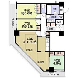 ザ・宝塚タワー 3LDKの間取図画像