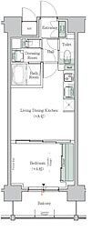 ワンルーフレジデンス台東根岸 1LDKの間取図画像