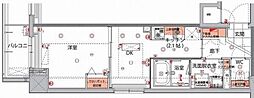 ハーモニーレジデンス菊川ステーションフロント 1DKの間取図画像