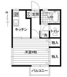 ベルグランサイキ 1Kの間取図画像