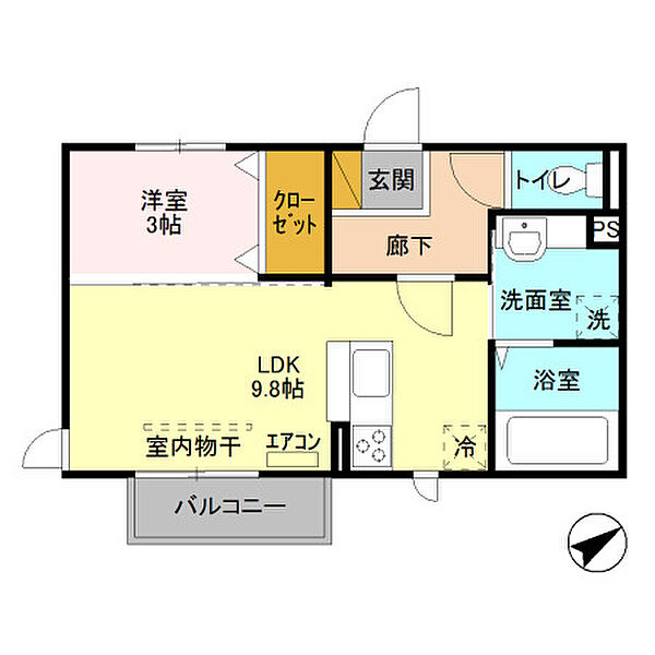 アイリスヒル ｜埼玉県蕨市北町１丁目(賃貸アパート1LDK・2階・35.79㎡)の写真 その2