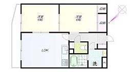 ポート・ヒルク赤塚 2LDKの間取図画像