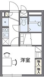 レオパレスセルーナ(37584) 2階1Kの間取り