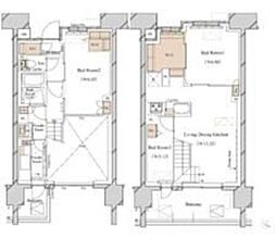 ブランシエスタ新丸子リバーフロント 2LDKの間取図画像
