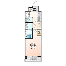 ソルテラス京都十条駅前 1Kの間取図画像