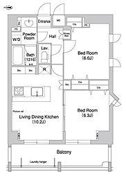 コンフォリア下北沢 2LDKの間取図画像