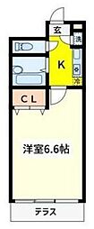 パークアベニューアイズ 1Kの間取図画像