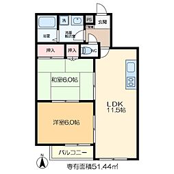 アリエス東葛西 2LDKの間取図画像