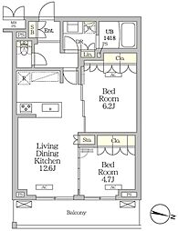 ミレーネ滝野川 2LDKの間取図画像