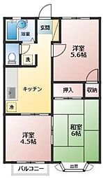 パーシモン弐番館 3Kの間取図画像
