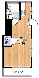 柳沢コーポ ワンルームの間取図画像