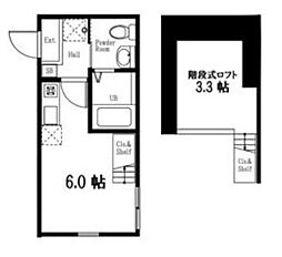 ハーミットクラブハウス弘明寺B ワンルームの間取図画像