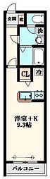 クレフラスト馬橋 ワンルームの間取図画像