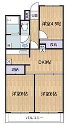エルムヒルズNARUSAWA 2LDKの間取図画像