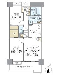 グランフラッツ北千住 2LDKの間取図画像