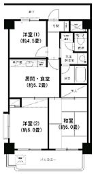 キャッスルマンションヨコハマ高島台 3DKの間取図画像