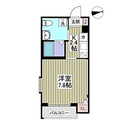 MELDIA西所沢III 1Kの間取図画像