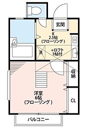 ハイムあすなろ 1Kの間取図画像