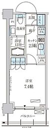 パークアクシス菊川ステーションゲート 1Kの間取図画像