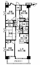 グランシティユーロレジデンス宮前 4LDKの間取図画像
