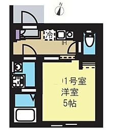 サクラヴィスタ大倉山 1Kの間取図画像