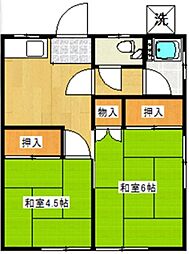 コーポ小林 2DKの間取図画像