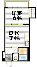 アベマンション 1DKの間取図画像