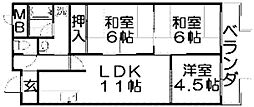 メナール香里園 3LDKの間取図画像