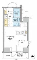 PROUDFLAT渋谷笹塚 1LDKの間取図画像