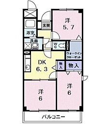 シャン・リヴィエール 3DKの間取図画像