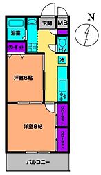 アグリふじみ野 2Kの間取図画像