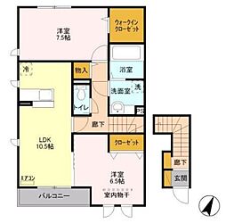 ビューテラス 2LDKの間取図画像