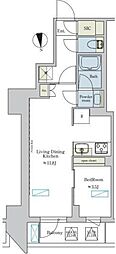 ブリリアイスト浅草 1LDKの間取図画像