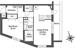 AIFLAT方南町 1LDKの間取図画像