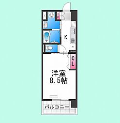 フィオレ・レジデンス出島海岸通 1Kの間取図画像